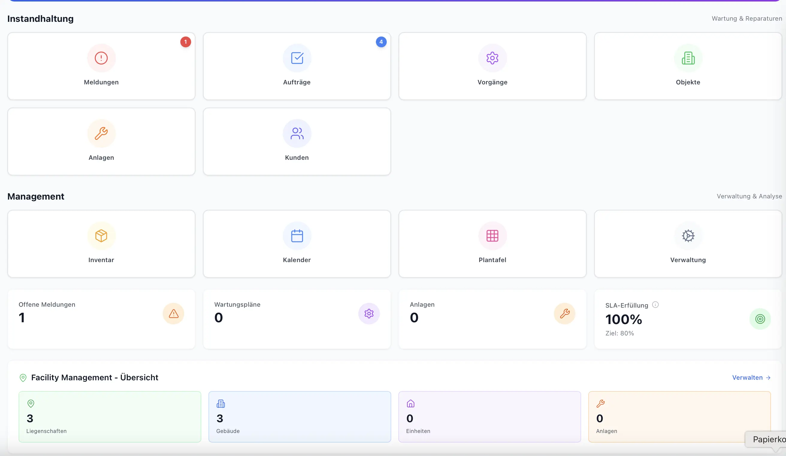 Facility Dashboard – Objektverwaltung, Wartung und Compliance in MontageHUB
